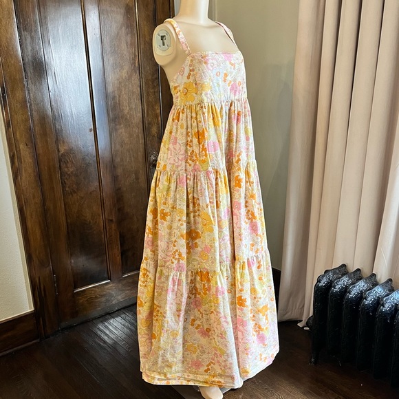 Free People Park Slope Retro Floral Maxi Dress Sz Small - Picture 6 of 12